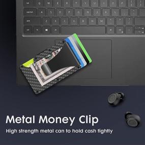 img 1 attached to 🔒 Carbon Minimalist Credit Wallet with RFID Blocking Technology