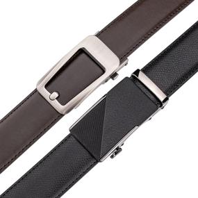 img 2 attached to 👔 Men's Genuine Leather Ratchet Automatic Adjustable Accessories by ToyRis