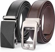 👔 men's genuine leather ratchet automatic adjustable accessories by toyris logo