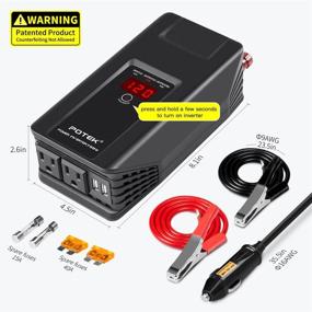 img 3 attached to 💡 POTEK 750W Преобразователь напряжения: 12V постоянного тока к 110V переменного тока для автомобилей с USB и AC-портами для зарядки электроники