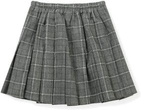 img 3 attached to Pleated Skirts Uniform Waisted Scooter Girls' Clothing for Skirts & Skorts