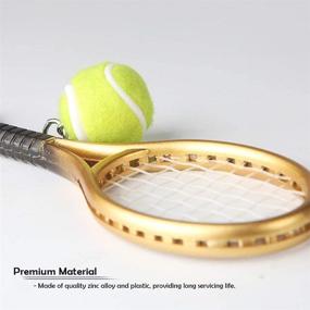 img 3 attached to 🎾 Mini Tennis Racket Keychain Key Ring Set - 18Pcs, AUHOKY Alloy Tennis Ball Split Ring, Sport Style Keychain for Sport Lovers Team Family Gift - Exquisite & Lightweight (Available in 6 Colors)