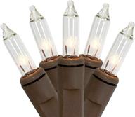 🎄 holiday pride mini lights - clear white bulbs on brown wire - use indoors or outdoors - ul listed - set of 100 логотип