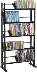 img 3 attached to 📀 Atlantic Element Media Storage Rack - Holds Up to 230 CDs or 150 DVDs, Modern Wood & Metal Design with Stable Wide Feet, PN35535601 in Espresso - Enhanced for SEO