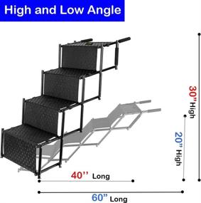 img 2 attached to 🐾 Ultimate Upgraded Pet Dog Car Step Stairs: Foldable Metal Frame Ramp for Indoor/Outdoor Use, Portable Ladder for Cars, Trucks, SUVs, Couches and Beds