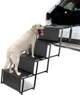 🐾 ultimate upgraded pet dog car step stairs: foldable metal frame ramp for indoor/outdoor use, portable ladder for cars, trucks, suvs, couches and beds logo