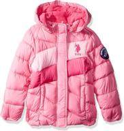 🧥 stylish and warm: u.s. polo assn. girls' midweight bubble jacket for all-weather protection логотип