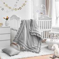 pieces bedding ruffle quilted comforter nursery logo