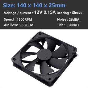 img 3 attached to Wathai 140mm Case Fan: 🌀 High-Performance 12V DC Brushless Cooling Fan 140x25mm