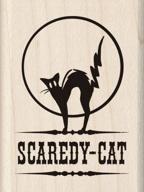 🙀 inkadinkado wood stamp, frightened feline logo