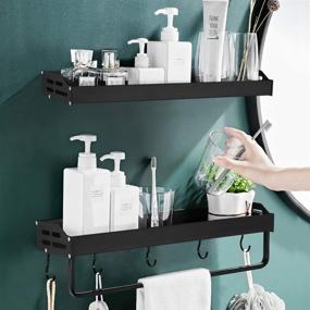 img 1 attached to 🚿 Convenient and Stylish 3-Pack Shower Caddy Corner with Soap Dish Holder - Organization Made Easy with Wall Mounted Bathroom Shelf