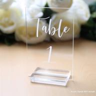 🏷️ uniqooo acrylic wedding table number set - 4x6 inch 1-20 printed calligraphy sign with stand holder not included logo