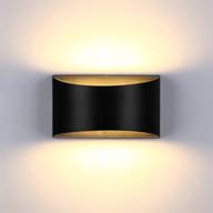 🔆 modern dimmable led wall sconce - up/down black wall lamp, 12w indoor lighting fixtures for living room, bedroom, hallway, and stair, warm white логотип