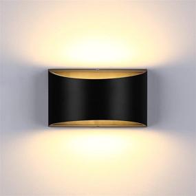 img 4 attached to 🔆 Modern Dimmable LED Wall Sconce - Up/Down Black Wall Lamp, 12W Indoor Lighting Fixtures for Living Room, Bedroom, Hallway, and Stair, Warm White