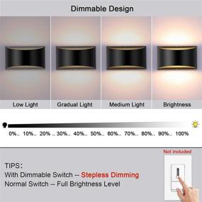 img 3 attached to 🔆 Modern Dimmable LED Wall Sconce - Up/Down Black Wall Lamp, 12W Indoor Lighting Fixtures for Living Room, Bedroom, Hallway, and Stair, Warm White