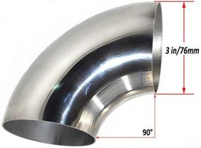 img 3 attached to 🔥 Premium Quality 3" Stainless Steel Mandrel Bend Elbow 90° for Car Modified Exhaust Pipe, Handrail & More