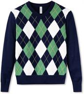 👕 boboyoyo boys cable knit sweater, argyle pullover for size 5-14 years, 100% cotton logo