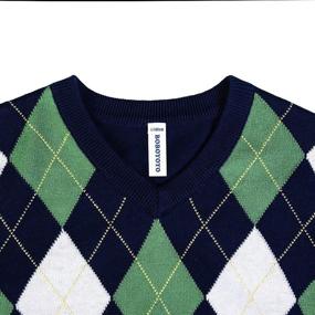 img 2 attached to 👕 BOBOYOYO Boys Cable Knit Sweater, Argyle Pullover for Size 5-14 Years, 100% Cotton