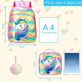 img 1 attached to 🦄 Sparkling Unicorn Backpack: Perfect Prechool Sequin Bookbag