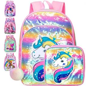 img 4 attached to 🦄 Sparkling Unicorn Backpack: Perfect Prechool Sequin Bookbag