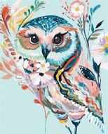 🎨 domyart acrylic paint by number kit: rainbow owl, perfect for adult beginners - 16x20 inch canvas logo