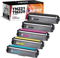 🖨️ 5 pack aboit tn221 tn225 compatible toner cartridge replacement for brother hl-3140cw hl-3170cdw hl-3180 mfc-9130cw mfc-9330cdw mfc-9340cdw printer tray logo