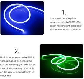 img 2 attached to 🌈 Elevate your space with iNextStation Neon LED Strip Light: 16.4ft Waterproof Flexible Blue Light for Indoor/Outdoor Decor - No Power Adapter Included