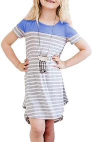 img 3 attached to 👗 Dokotoo Girls' Clothing: Colorblock Crewneck Dresses with Pockets