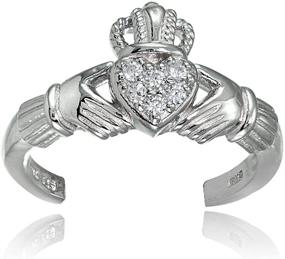 img 3 attached to Hoops Loops Sterling Zirconia Claddagh