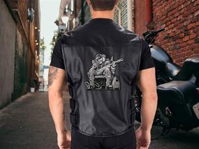 img 1 attached to Double Shotgun Skeleton Motorcycle Embroidered