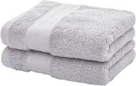 🛀 leisofter soft & absorbent cotton hand towels for bathroom: grey, 2-pack, 14" x 29" - multipurpose bath, gym, and spa towels with hanging loop logo