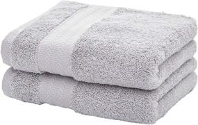 img 4 attached to 🛀 Leisofter Soft & Absorbent Cotton Hand Towels for Bathroom: Grey, 2-Pack, 14" x 29" - Multipurpose Bath, Gym, and Spa Towels with Hanging Loop