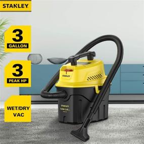 img 2 attached to 🚗 Stanley SL18910P-3 Wet/Dry Car Vacuum: Powerful 3.0 HP Portable Cleaner for 3 Gallon Capacity, Black+Yellow Design