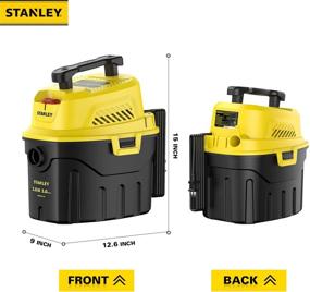 img 3 attached to 🚗 Stanley SL18910P-3 Wet/Dry Car Vacuum: Powerful 3.0 HP Portable Cleaner for 3 Gallon Capacity, Black+Yellow Design