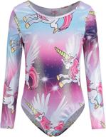 🦄 unicorn rainbow sparkle: long sleeve leotards for girls' gymnastics & dancewear логотип