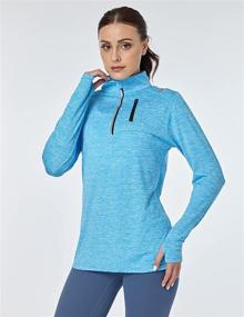 img 1 attached to Women's Workout Long Sleeve Shirts 3 Pack - Yoga Running Tops with Thumb Holes and Pocket