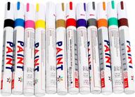 sun cling 12-color paint marker pens set for metal, rocks, ceramic and glass logo