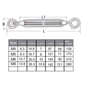 img 2 attached to Mecollection Stainless Steel Turnbuckle RopeTension