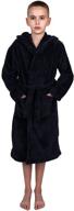 🏻 towelselections boys robe: kids' plush hooded fleece bathrobe in various colors and sizes logo