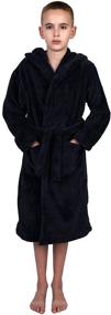 img 1 attached to 🏻 TowelSelections Boys Robe: Kids' Plush Hooded Fleece Bathrobe in Various Colors and Sizes