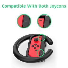 img 2 attached to 🎮 TalkWorks 2-Pack Steering Wheel Controllers for Nintendo Switch, Racing Games Joy Con Controller Grips for Mario Kart - Black