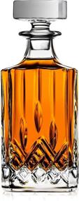 img 4 attached to 🥃 James Scott 720ml Crystal Liquor, Whiskey, and Scotch Decanter - 24 Oz. Capacity with Square Stopper, Beautifully Packaged in a Gift Box