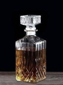 img 1 attached to 🥃 James Scott 720ml Crystal Liquor, Whiskey, and Scotch Decanter - 24 Oz. Capacity with Square Stopper, Beautifully Packaged in a Gift Box