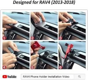 img 3 attached to 📱 AYADA Phone Holder for Toyota RAV4- Gravity Auto Lock, Stable & Easy Install - Compatible with 2013-2018 Hybrid - Upgrade Design Phone Mount & Accessories