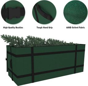 img 1 attached to 🎄 Brobery 9 Feet Wide Opening Christmas Tree Storage Bag: Durable Xmas Tree Box Container for Disassembled Trees - 600D Oxford, Dual Zipper & Handles