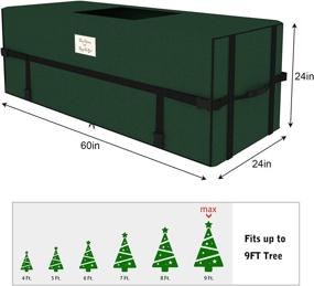 img 3 attached to 🎄 Brobery 9 Feet Wide Opening Christmas Tree Storage Bag: Durable Xmas Tree Box Container for Disassembled Trees - 600D Oxford, Dual Zipper & Handles