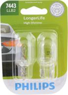 💡 philips 7443llb2 longerlife automotive lighting miniature bulbs, pack of 2 logo