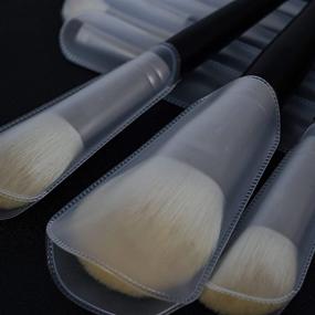 img 2 attached to 💄 Pro Makeup Artists' Essential: Luxurious Goat Hair Brush Set with Washable Organizer Bag (8-Piece Set)