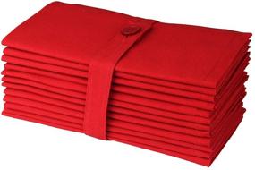 img 4 attached to 🎄 COTTON CRAFT Classic Red Christmas Napkins - Xmas Holiday Autumn Fall Harvest Thanksgiving Celebration Party - Mitered Corners - 12 Pack - Pure Cotton - Reusable Cloth Washable - 18 in x 18 in