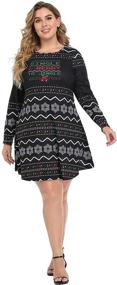 img 1 attached to 🎄 HDE Women's Christmas Sweater Sleeve Dress: Festive & Stylish Women's Clothing